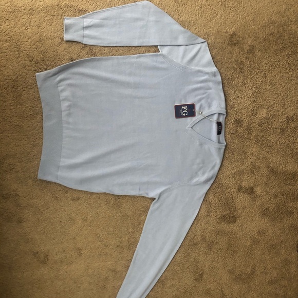 Fusaro Gold Cotton V-Neck Sweater - Picture 2 of 3